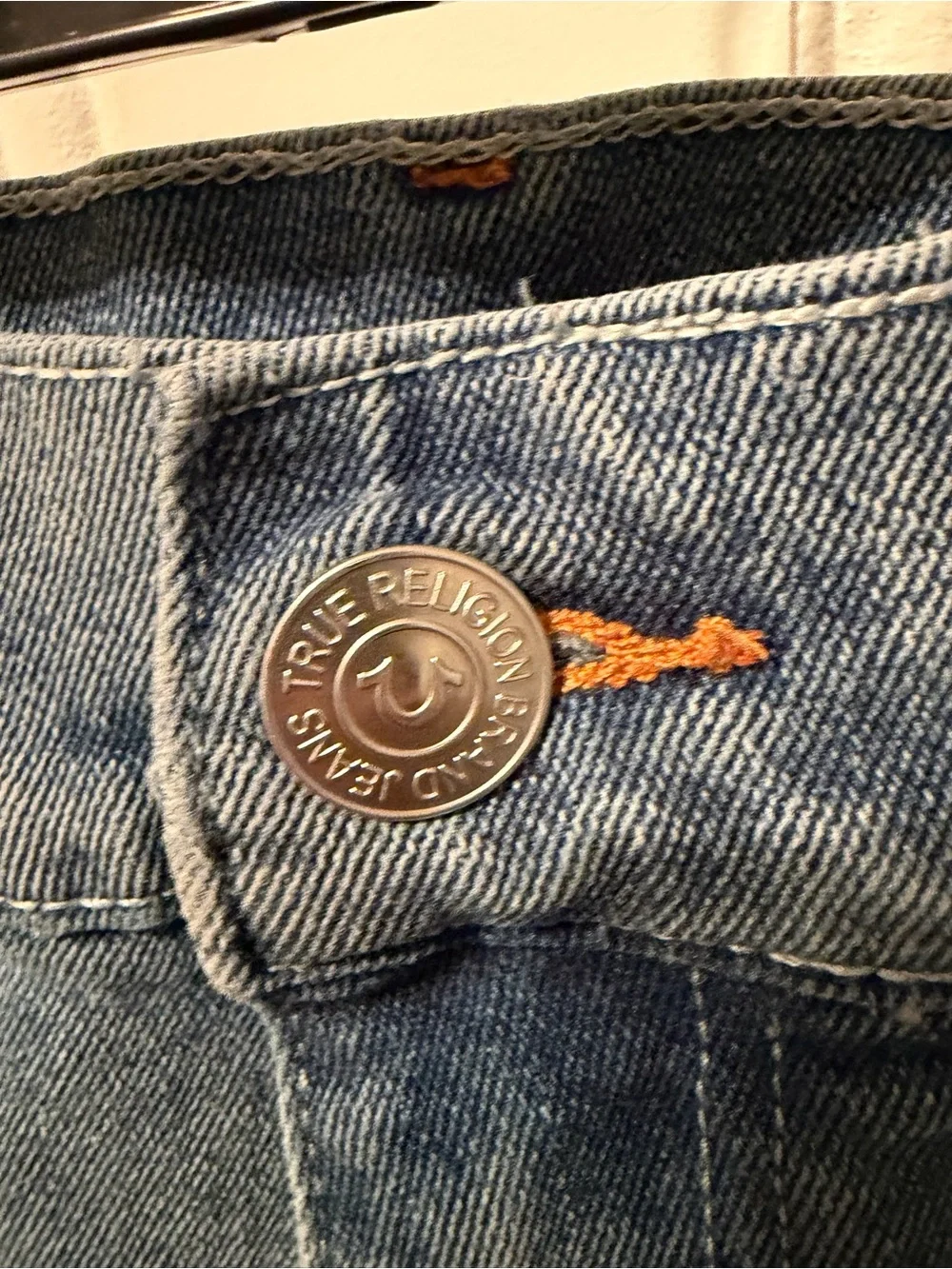 True Religion Geno Relaxed Slim Jeans Light Wash Flap Pocket SZ 34X31